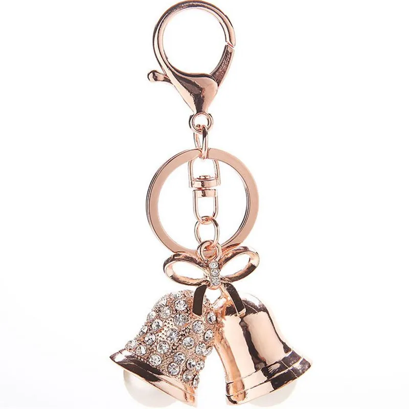 Рождественский подарок украшение дома колокол брелок Санта бантом Кристалл Шарм