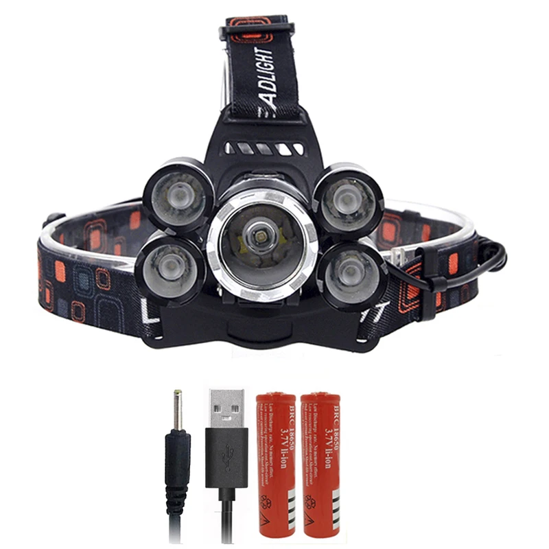 changeable Litwod z20 высокомощный 5 светодиодный налобный фонарь 12000lm cree xml t6 светодиодный налобный фонарь 18650 перезаряжаемый фонарик Фонарь - Испускаемый цвет: changeable