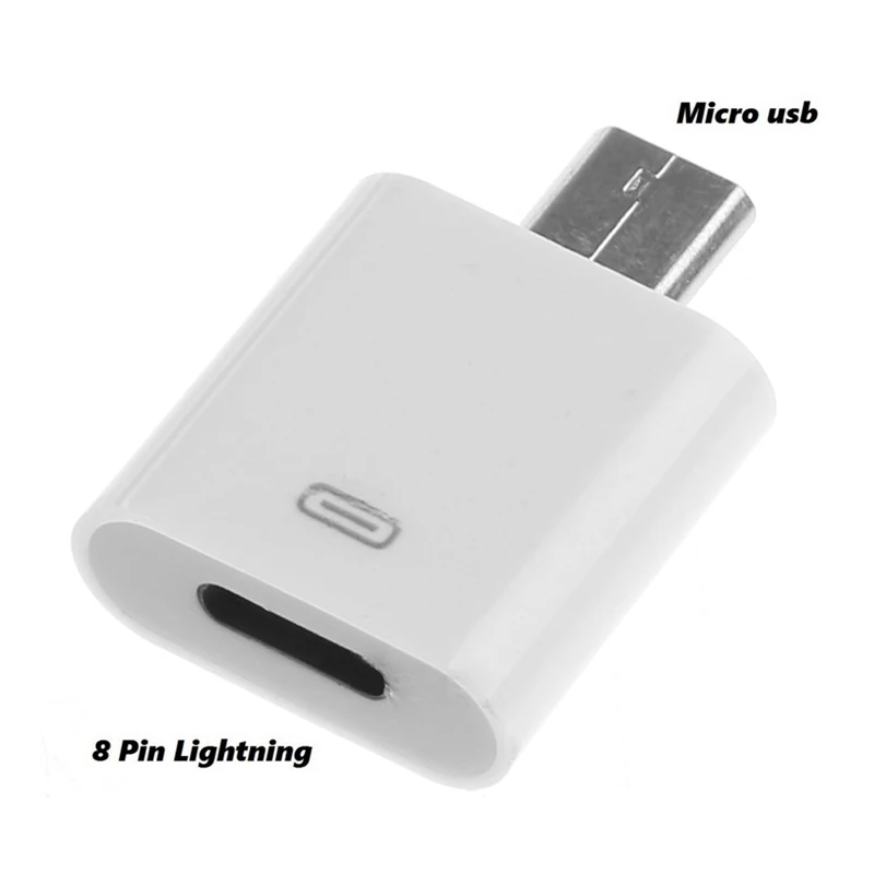 Белый 8-контактный переходник с внутренней резьбы на Micro USB для LG Xiaomi Huawei |