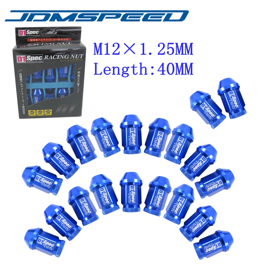 D1 SPEC JDM Гайки для гоночного колеса 40 мм M12X1.25 подходят Subaru Nissan infiniti BLUE|lug nuts 40mm|racing