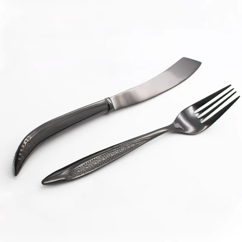 2 шт./костюм для мальчиков футболка + штаны черный узор нож и вилка набор 304