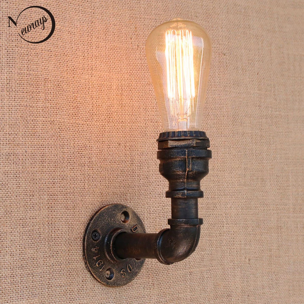 Винтажная железная настенная лампа E27 в стиле ретро 110 220 В|lamp bedside|iron water pipevintage wall