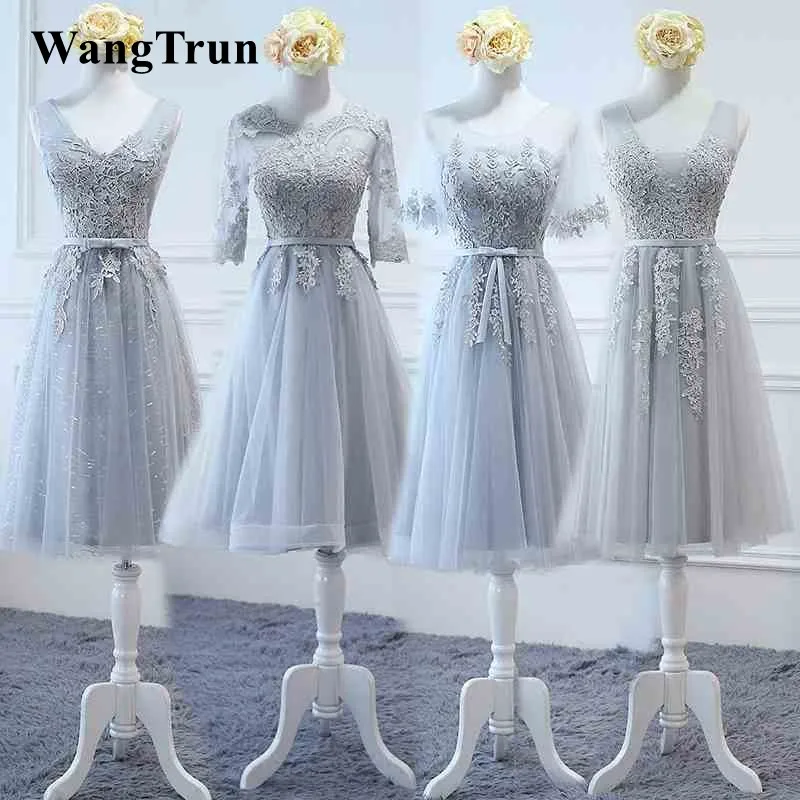 Wangtrun кружевное с аппликациями из тюля серые платья невесты Дешевые женские