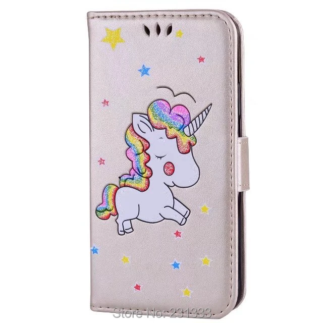Glitter Unicorn Wallet Leather Case Pouch For Iphone X XS Max XR 8 7 PLUS 6 6S 5 5S SE Horse Star TPU Stand ID Card Cover 50PCS | Мобильные
