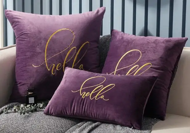purple Изысканный голландский стекающийся вышитый диван автомобильный чехол для поясничной подушки свадебное украшение отель офис Чехол для подушки без наполнителя - Цвет: purple