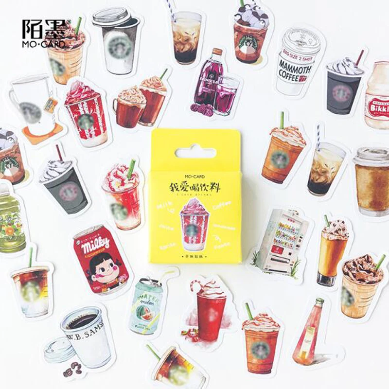 Милые наклейки с надписью I Love Drink Diary бумажная этикетка декоративные товары для