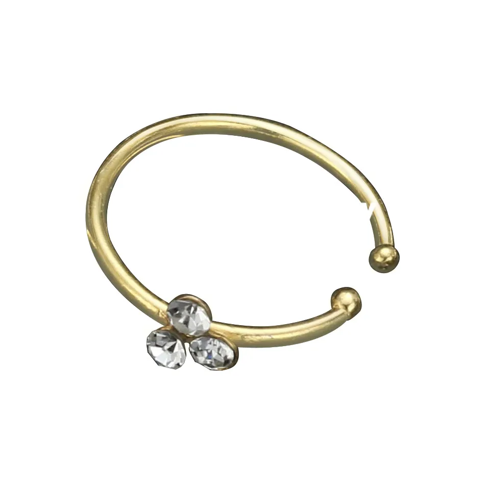 

20Pcs 925 Sterling Silver Crystal Nose Hoop Ring Body Piercing Jewelry Aro Nariz