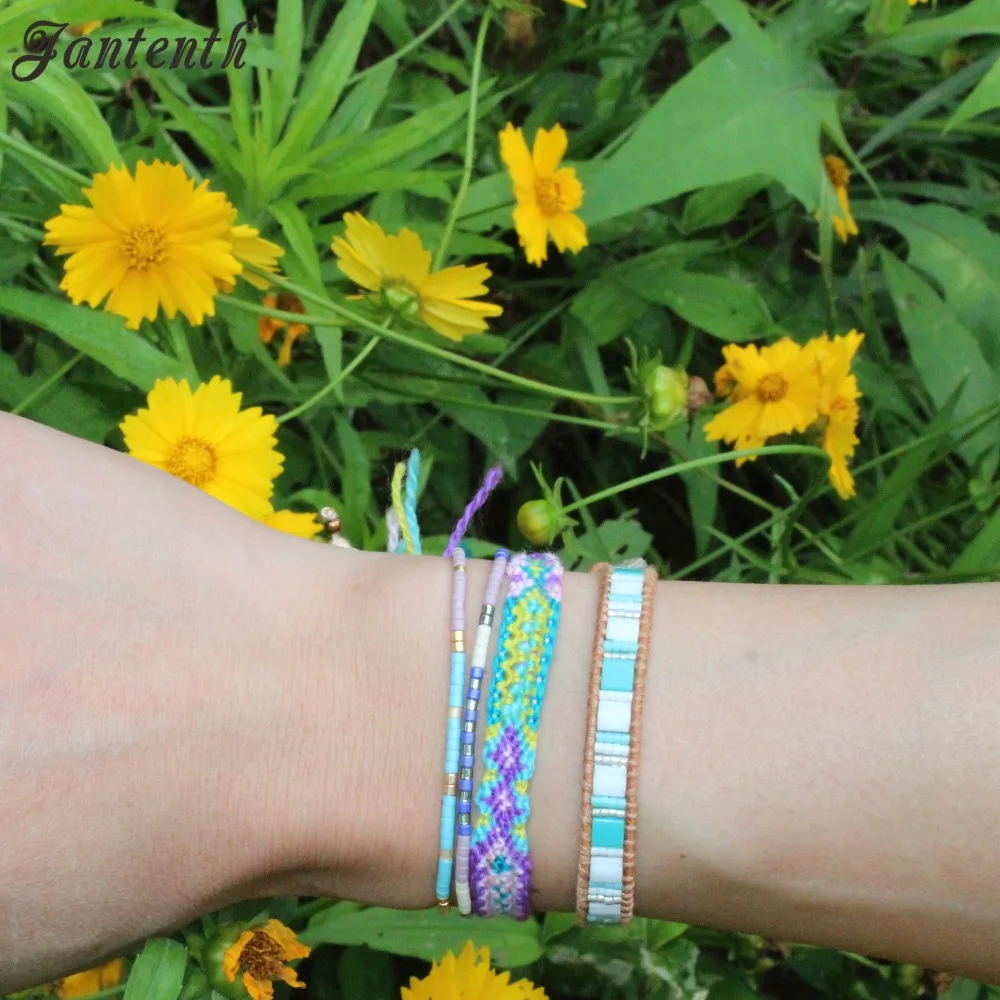 Jantenth Miyuki Beads High Quality Multicolor Handmade Bracelet Cotton Rope Summer Bohemia Friendship Women Jewelry | Украшения и