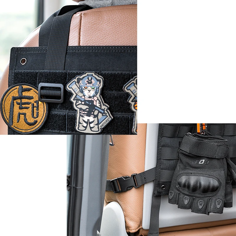 OneTigris тактический Molle автомобильный органайзер для сидений на заднем сиденье Универсальный автомобильный держатель EDC панель протектор подходит для всех автомобилей