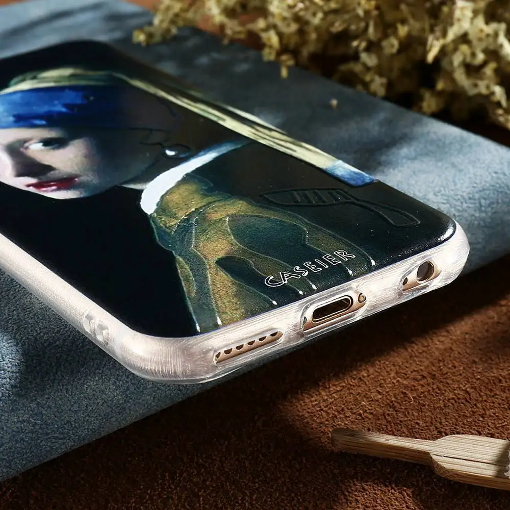CASEIER чехол для Samsung S8 Note 8 Edge силиконовый S6 S7 Plus Girl с жемчужными серьгами Capinha |