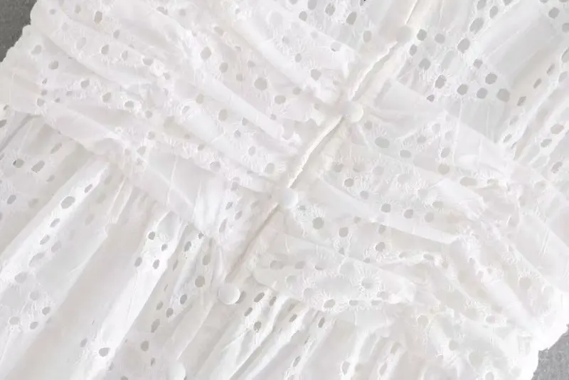 Новинка 2019 женское милое белое длинное платье с вышивкой v образным вырезом и