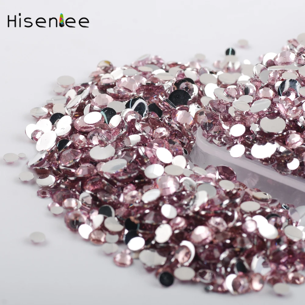 2000PCS Light Pink High Quality Resin Flat Round Face Fashion Rhinestone Style Design For Jewelry Decoration DIY Sweet Nail Art | Красота и