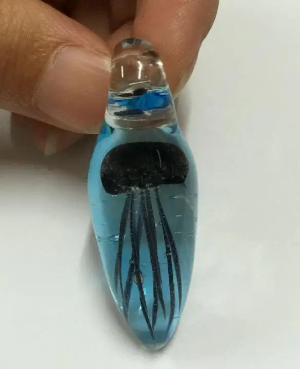 Винтажные красивые ювелирные изделия унисекс из голубого стекла с Медузой