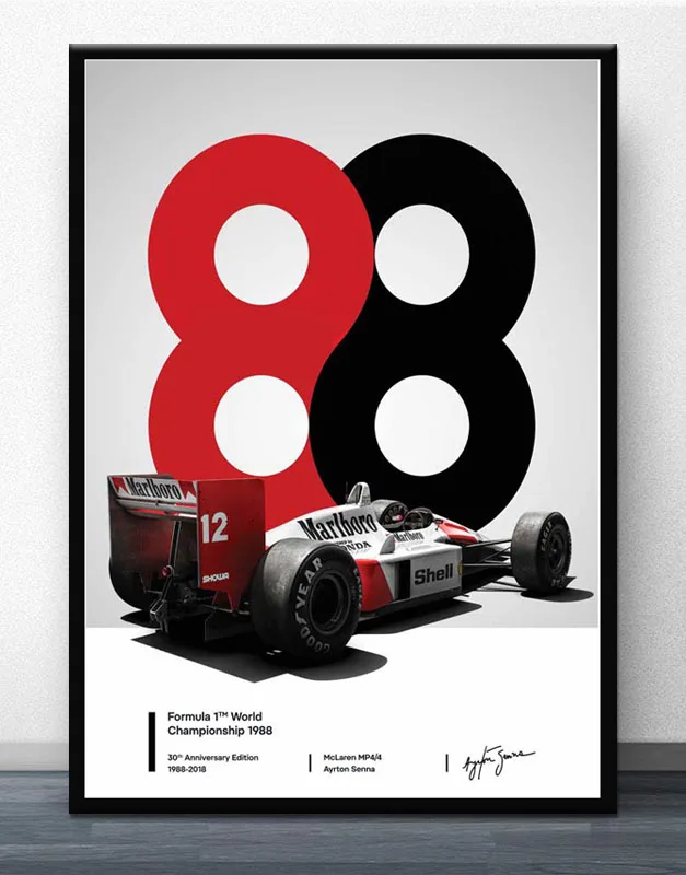 Хит продаж Постер и печать Ayrton Senna F1 формула мира Champion настенное художественное