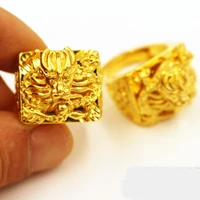dragon ring mens jewelry yellow gold filled classic style ring band sizeable