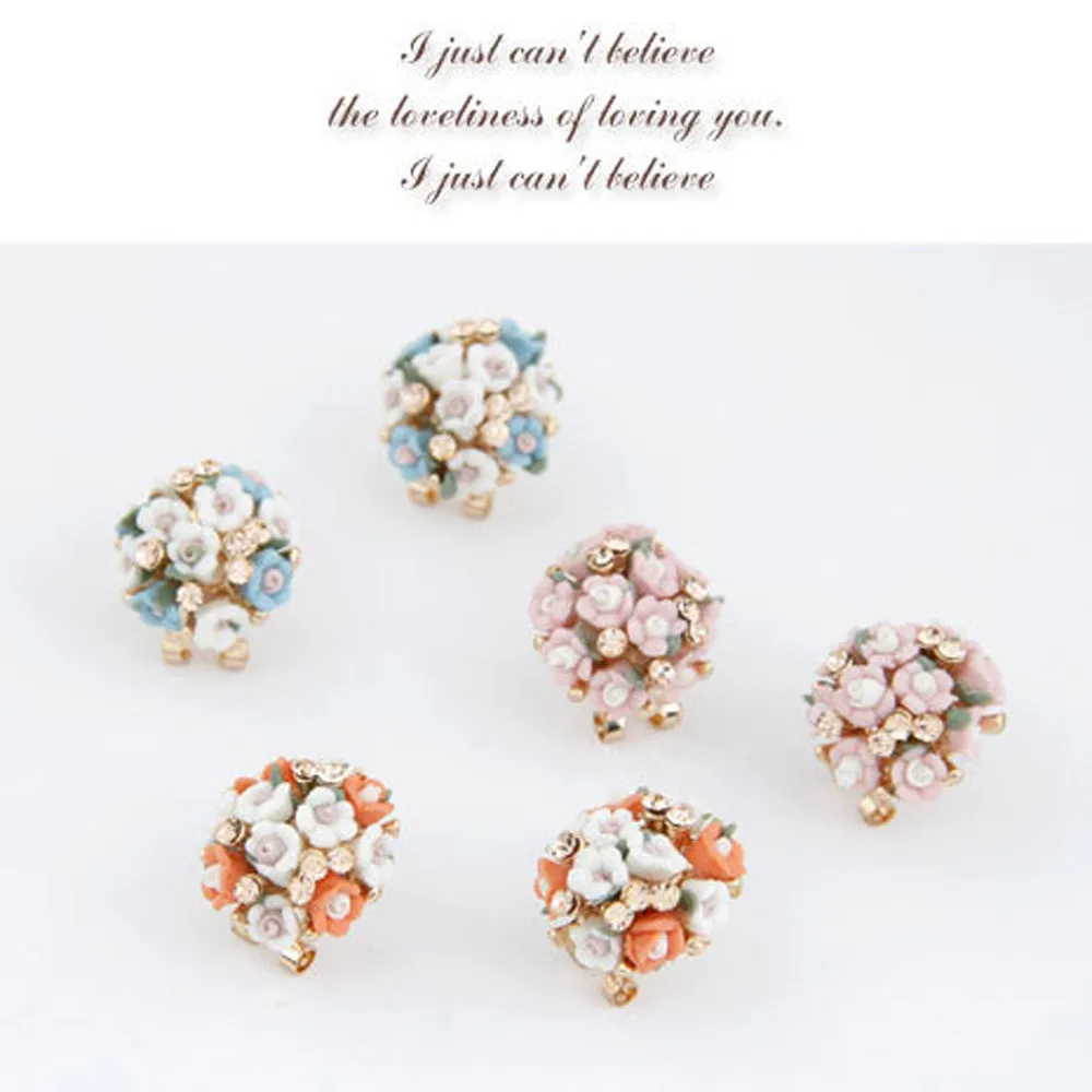 Богемные серьги гвоздики с кристаллами 2017 модные дизайнерские цветами для