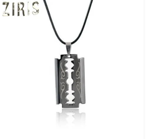 ZIRIS ожерелье из титана и стали серия Han индивидуальное лезвие кулон бритва