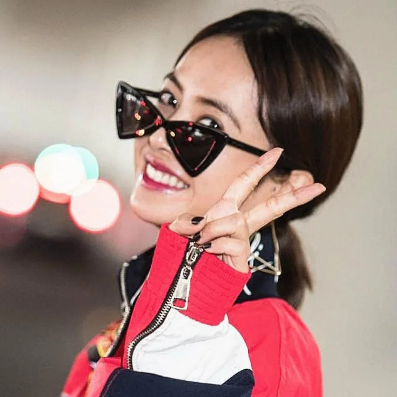 

COCKCON Fashion Red Triangle Sunglasses Women Cat Eye Designer Vintage Black Leopard Cheap Butterfly Sun Glasses Eyewear Female