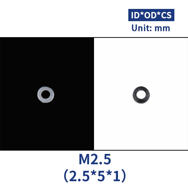 20 шт. DIN125 ISO7089 M2 M2.5 M3 M4 M5 M6 M8 M10 белый черный пластик нейлоновая шайба покрытием плоская прокладка уплотнения шайба уплотнительное кольцо - Цвет: M2.5
