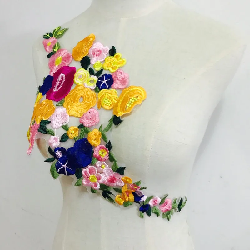 FFLACELL современный воротник с розой шитая нашивка аппликация значок вышивка бюста