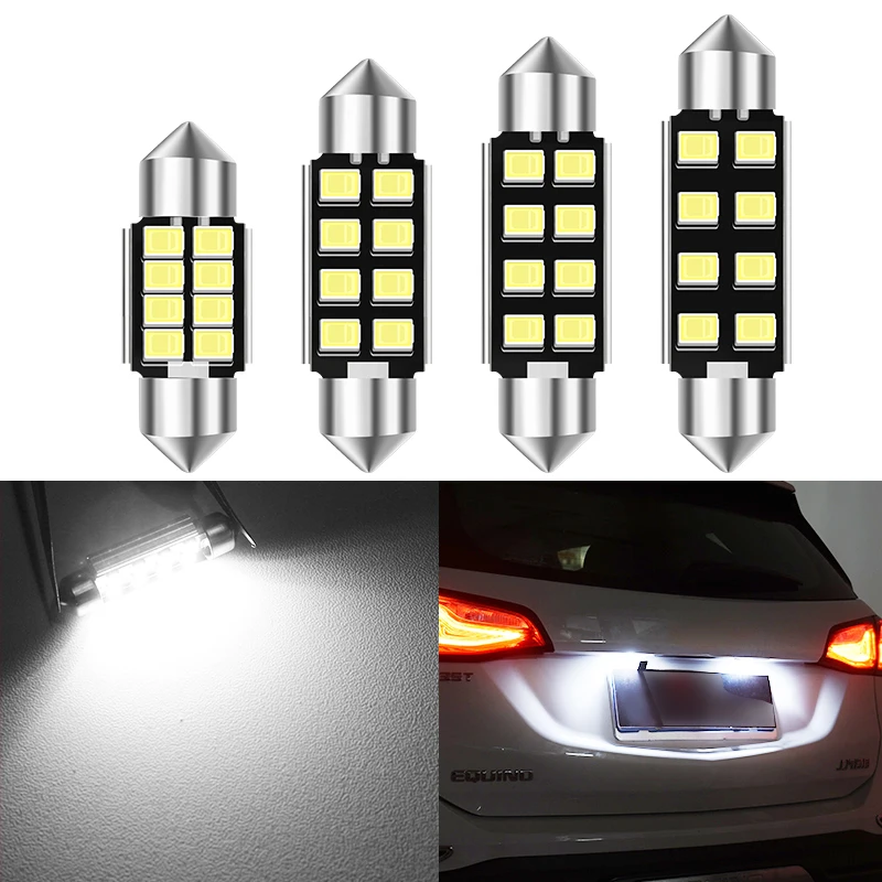 Автомобильный светодиодный светильник CANbus 2 шт. 31 мм 36 39 41 C5W C10W 2835 8 SMD 12