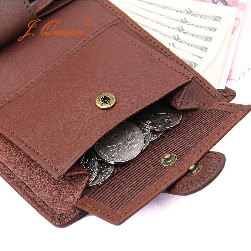 Мужские кожаные кошельки J.Quinn кошелек на молнии для карт мужской короткий