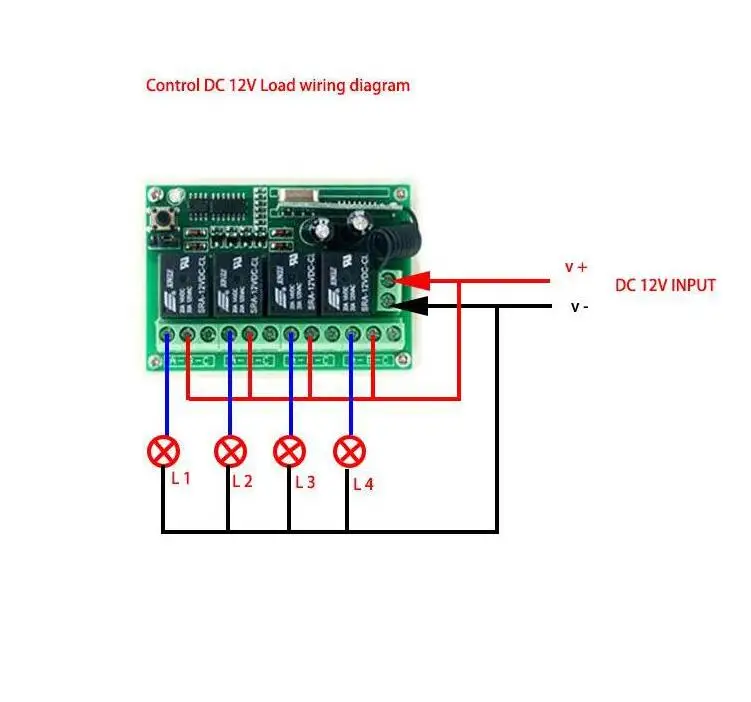 DC 12V 4CH RF Беспроводной переключатель системы дистанционного управления 315 МГц 433