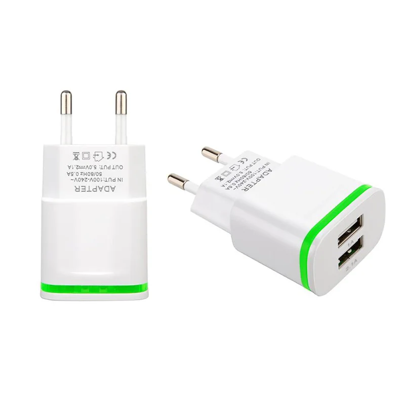 1A 2.1A ЕС 2 Plug Dual Порты Зарядное устройство с двумя отверстиями для samsung Galaxy A3 A5 A7 2017 S8