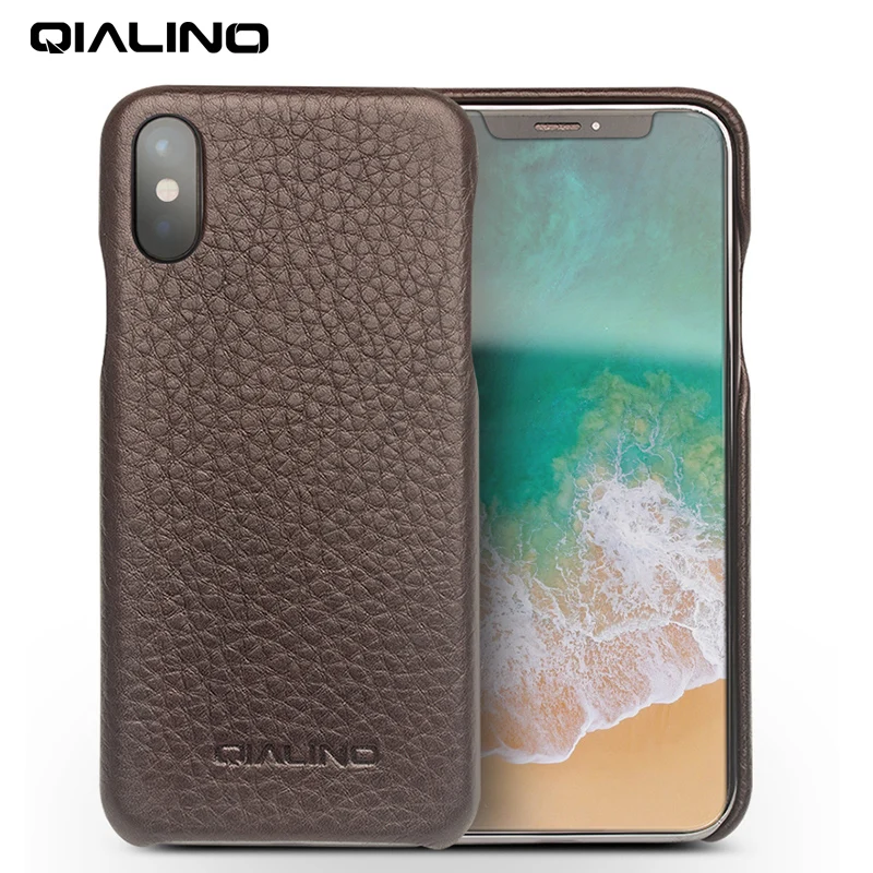 

QIALINO Genuine Leather Back Cover for iPhone X/Ten Handmade Luxury Fashion Ultra Thin Phone Case for iPhoneX for 5.8 inch