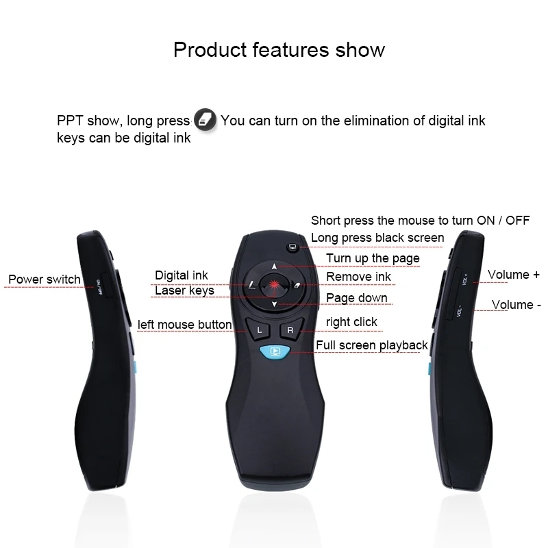 Беспроводная презентация PPT пульт дистанционного управления Air Mouse лазерная