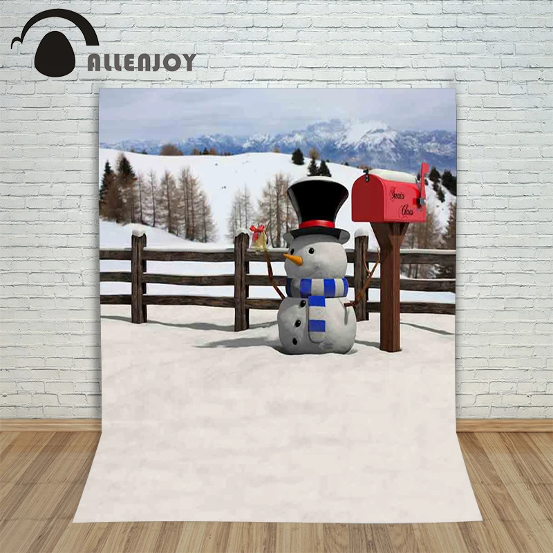 Allenjoy Виниловый фон для фотосъемки Рождественский Снеговик почтовый ящик