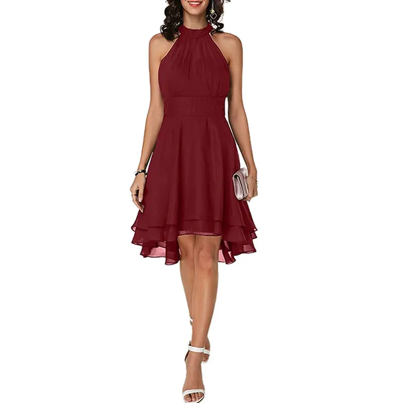 Для женщин Большие размеры с лямкой на шее открытыми плечами платье миди