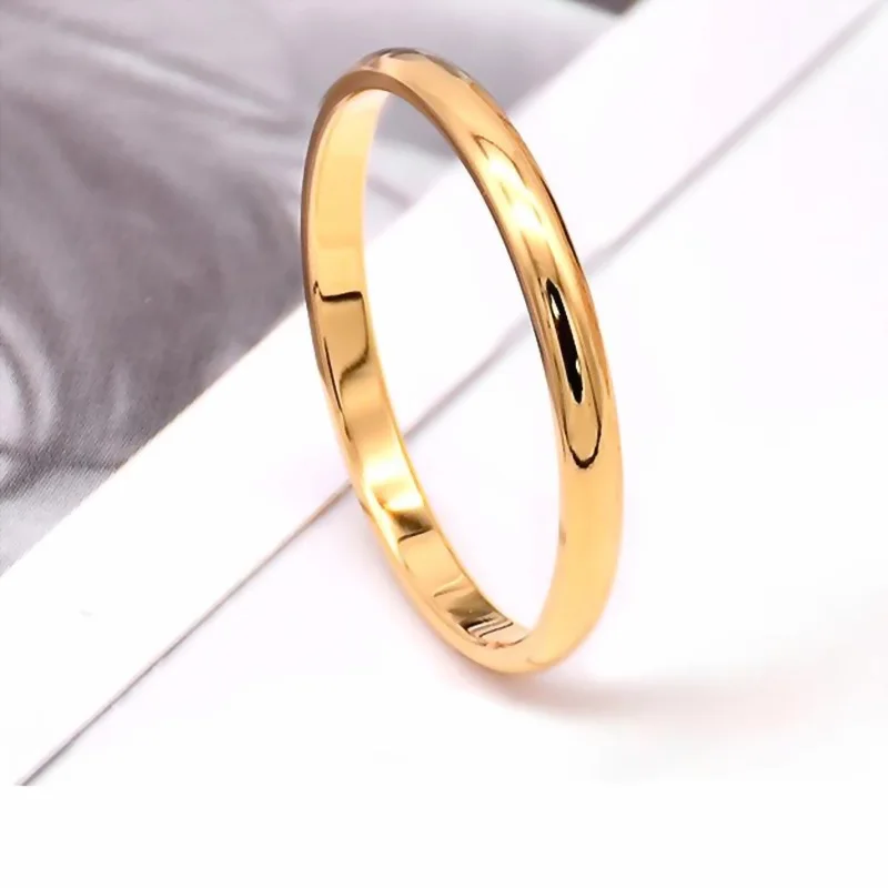 Titanium gold TR002 Italina Rigant сплошное кольцо с покрытием из натурального золота 18К, классическое простое кольцо высшего качества в двух цветах на выбор#RG90696 - Цвет основного камня: Titanium gold TR002