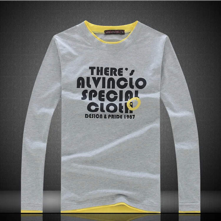 2014 Rushed Special Offer Freeshipping Full The Free Agent Long Sleeved Mens Men's T-shirt Sleeve Autumn Korean Cultivating Man Мужская