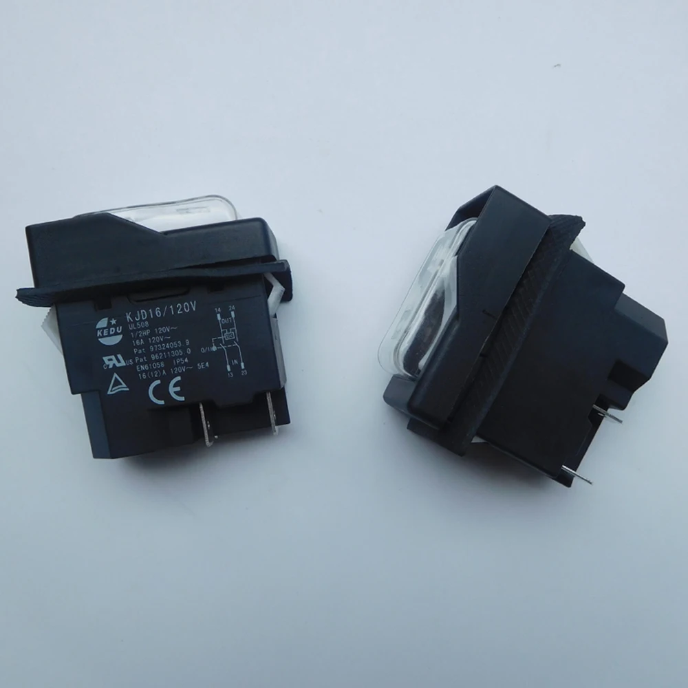 KJD16 220V 120V 4 Пина электромагнитный кнопочный переключатель вкл/выкл выключатели с защитой от перегрузки UVLO для электрических Мощность инструменты
