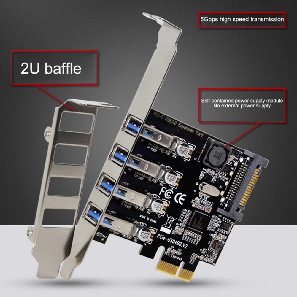 5 Гбит/с универсальный чехол для компьютера 4 порта PCI E к USB 3 0 расширительный