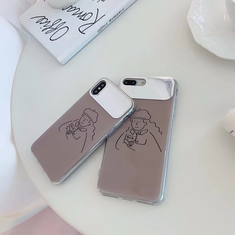 Покрытие зеркала чехол для сотового телефона iPhone x 7 6s Силиконовые Plus 10 Xr Xs max