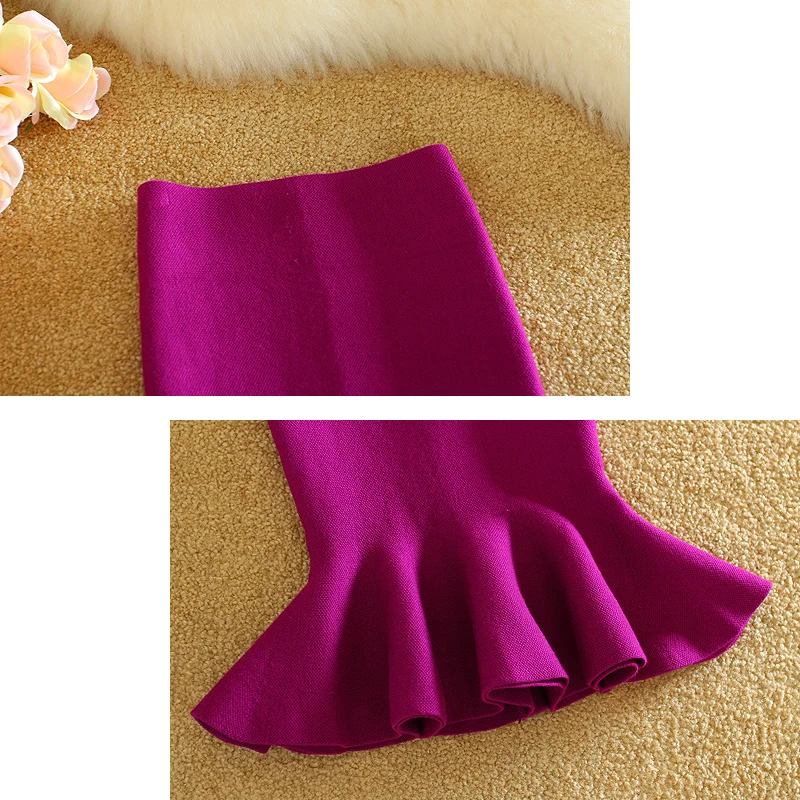 

2017 New Women Fishtail Skirt Young Lady Sexy Slim Knitted Skirts Fashion Knitting OL Pencil Skirt Mermaid Wrap Hip Midi Skirts
