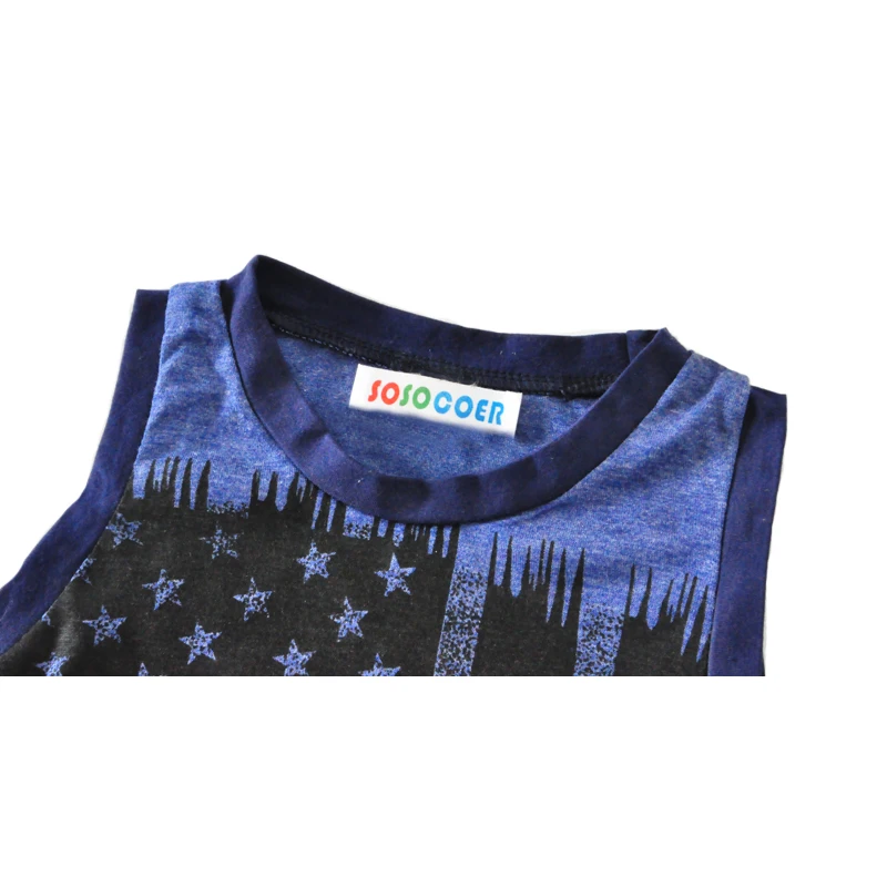 Детские комбинезоны Летний комбинезон без рукавов с американским флагом для