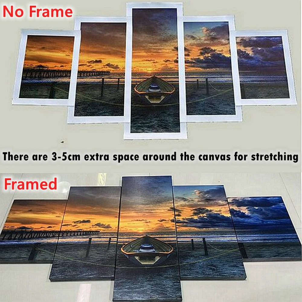 

Modern Home Decor Sunrise Sunset And Beach With Sea Wave Painting Print Canvas Seascape Picture For Room Decoration Gift Custom