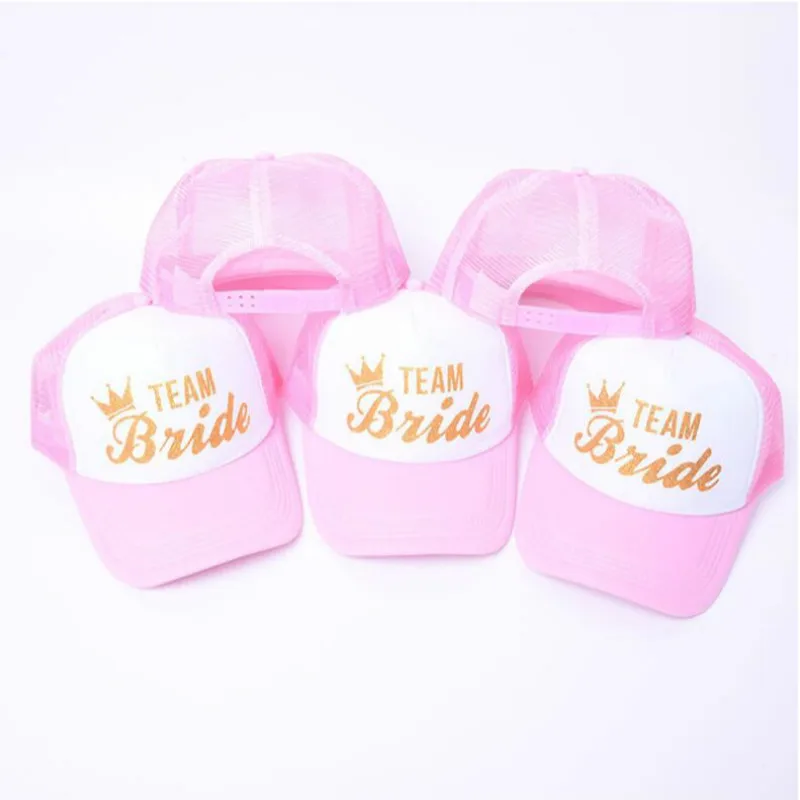 Бейсбольная кепка с принтом розовой команды невесты дышащая летняя для свадьбы