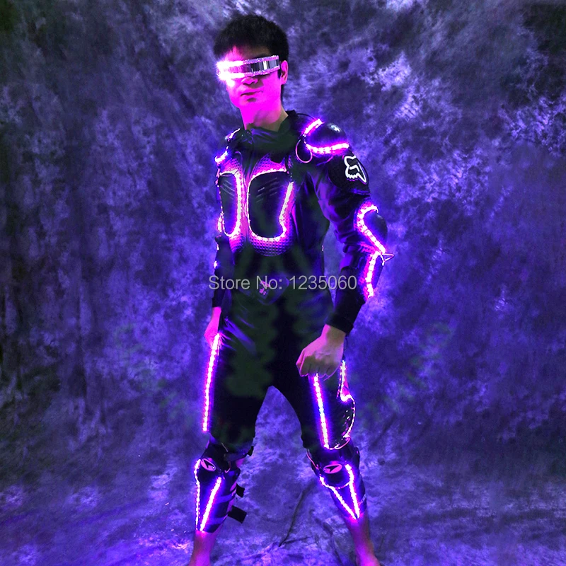 Рождественский светодиодный освещение Броня Tron Legacy подсветкой робот костюм с