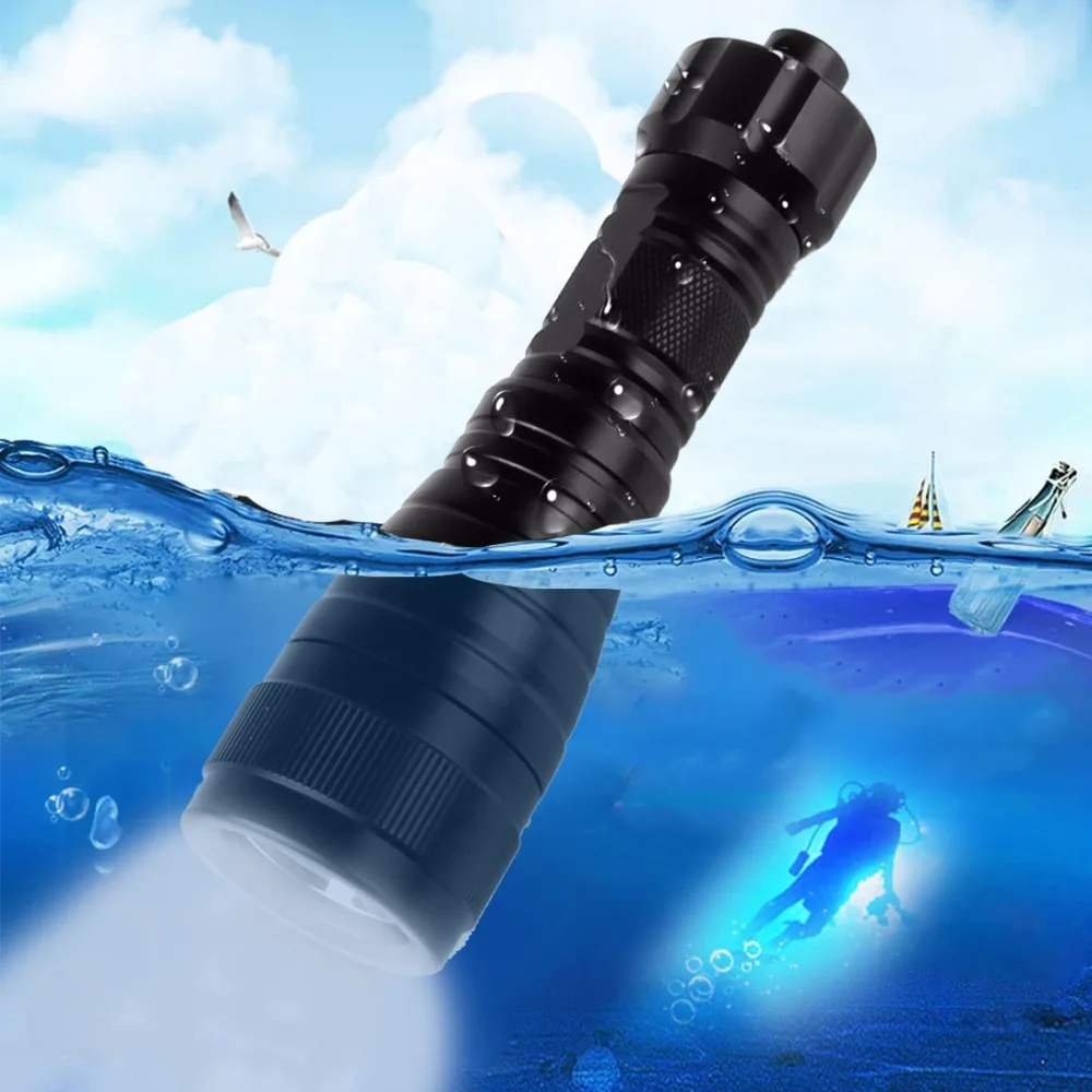 IPX-8 Powerful LED Diving Flashlight Professional Underwater Lamp 150m XM-L2 Handheld Torch for Camping/Hiking Photographic 2020