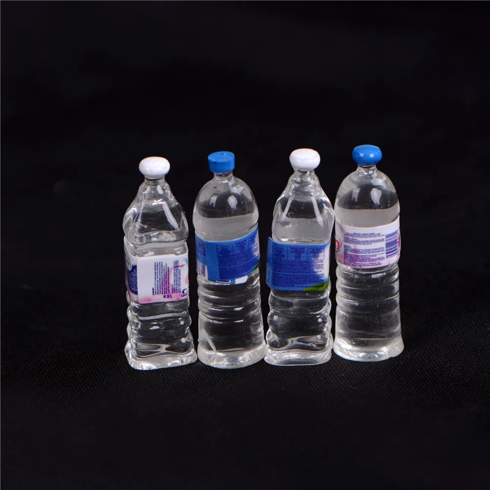 Масштаб 1:6 4 шт. кукольный домик бутылка минеральной воды Миниатюрная игрушка