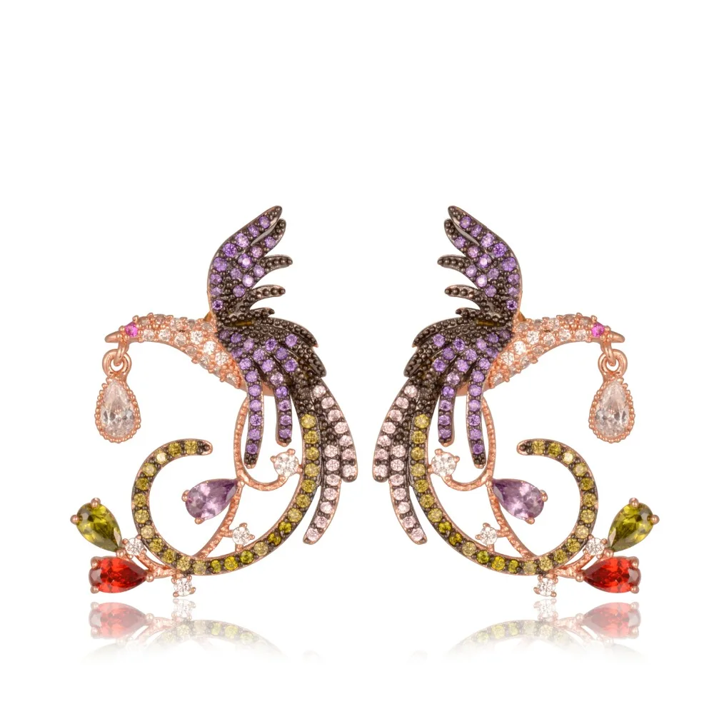 

GrayBirds Luxuriant Chromatic Phoenix Earrings For Fashion Lady QTE042