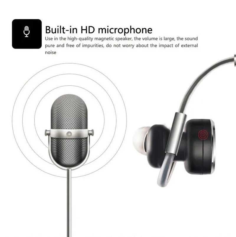 Шум отмена bluetooth-гарнитура Спорт Беспроводной Handsfree наушники голосовых команд
