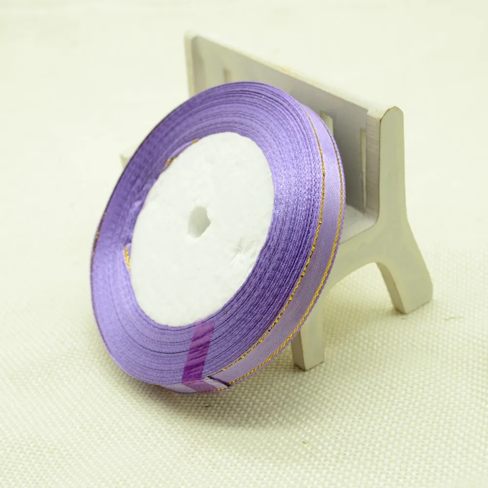 purple 10 мм, 25 ярдов, шелковая лента, шелковая атласная лента для шитья, для свадебной вечеринки, украшение ручной работы, для невесты, на запястье, бант, сделай сам, Подарочная коробка, гирлянда - Цвет: purple