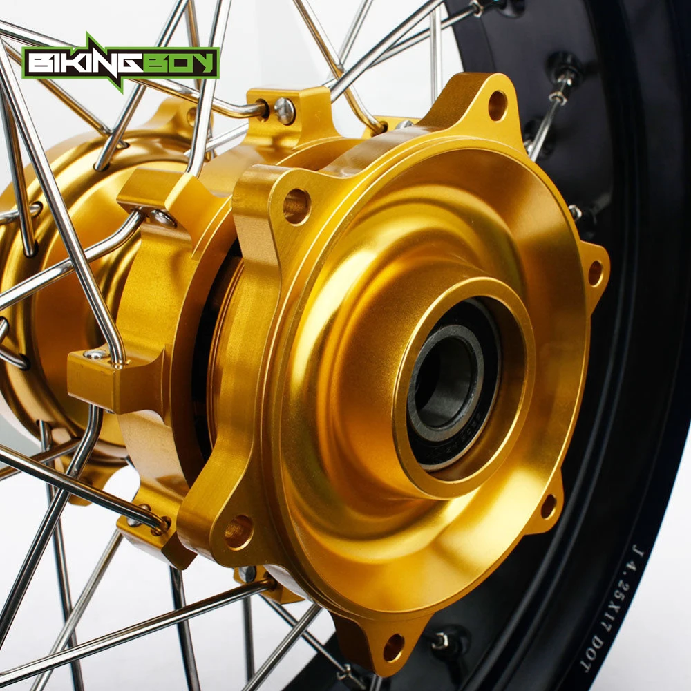 BIKINGBOY 17 &quotSupermoto передний задний привод колеса обода ступицы для SUZUKI DR650SE 1996 2017 16 15