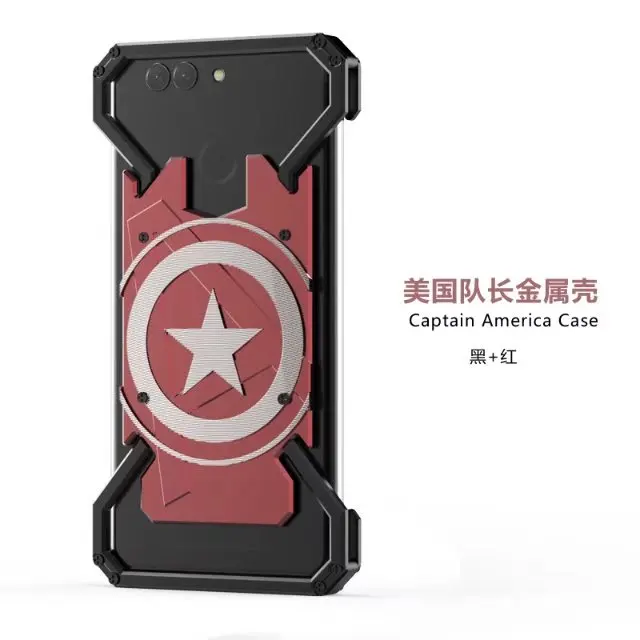 R-JUST case For huawei Nova2 plus supper hero Captain America Armor Heavy Dust CNC Metal protect Skeleton head phone cover |