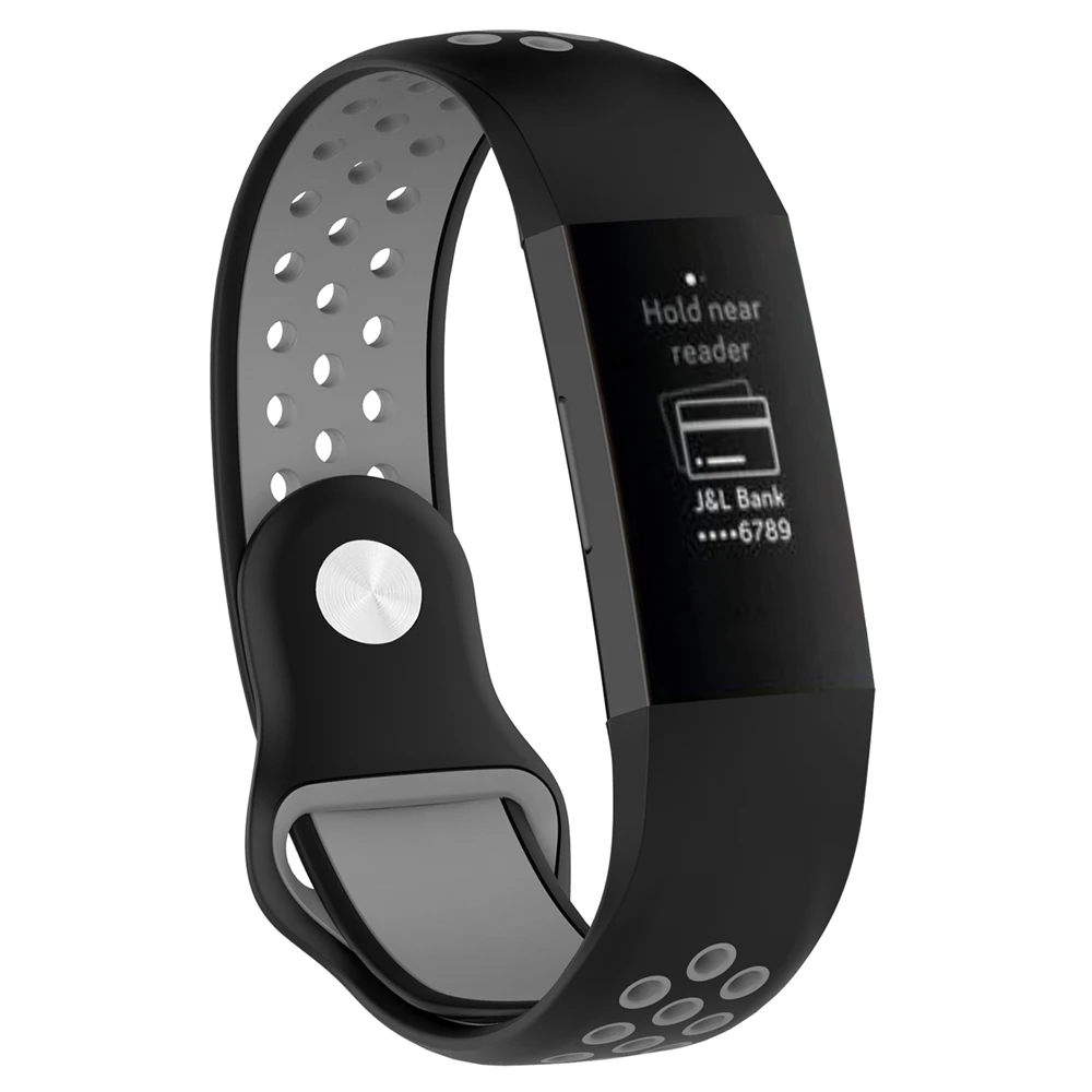 Силиконовый ремешок для Fitbit Charge 3 фитнес-трекер спортивные Smartwatch двойной цвет пористые дышащие часы